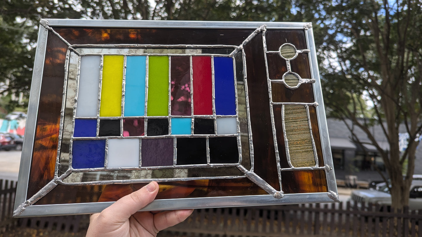 Retro TV Stained Glass (variation 3)